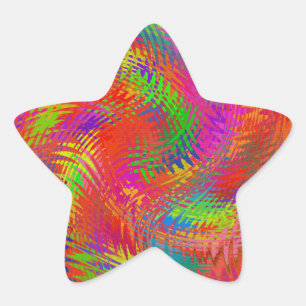 Pegatina En Forma De Estrella Arcoiris tejido