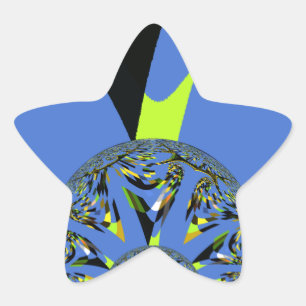Pegatina En Forma De Estrella Arcos Fríos con Diseño de Arte de Esferas Fractale