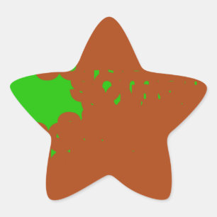Pegatina En Forma De Estrella arte abstracto marrón y verde