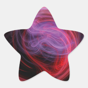 Pegatina En Forma De Estrella Arte abstracto onda roja
