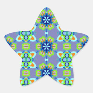 Pegatina En Forma De Estrella Arte abstracto retro