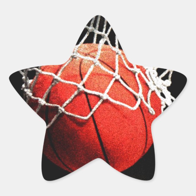 Pegatina En Forma De Estrella Arte de baloncesto (Anverso)
