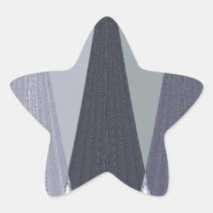 Pegatina En Forma De Estrella Ash Gray Chevron Dots Art Print