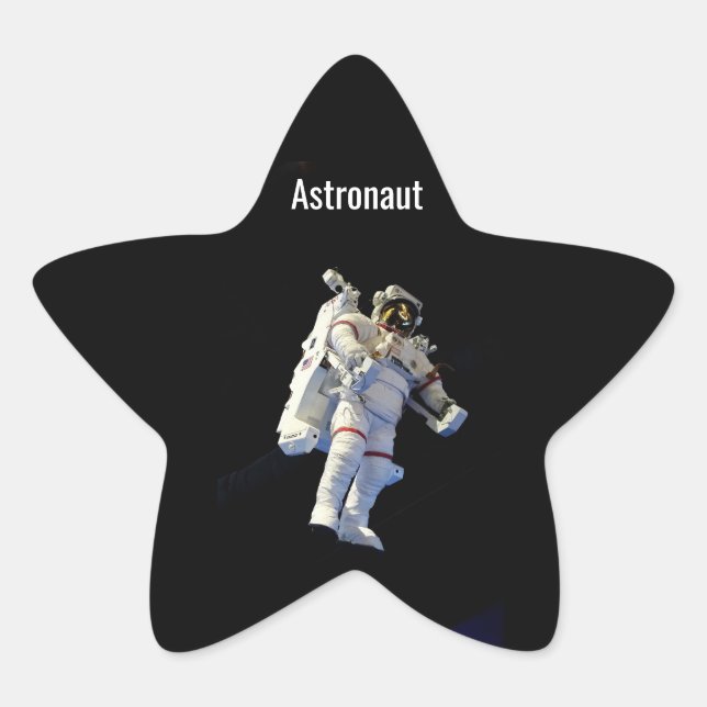 Pegatina En Forma De Estrella Astronauta (Anverso)
