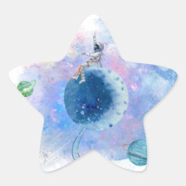 Pegatina En Forma De Estrella Astronautas y planetas