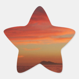 Pegatina En Forma De Estrella Atardecer frente a la costa de España.