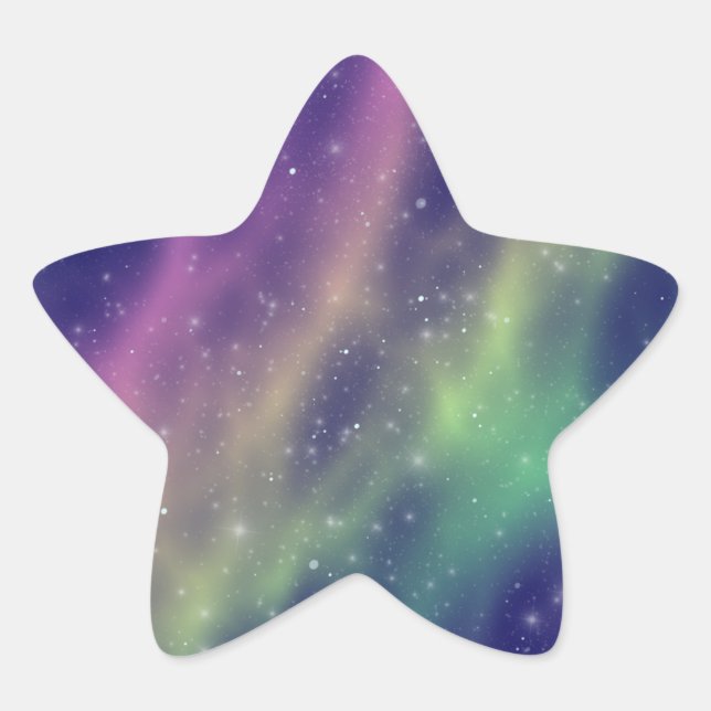 Pegatina En Forma De Estrella aurora prismática : (Anverso)