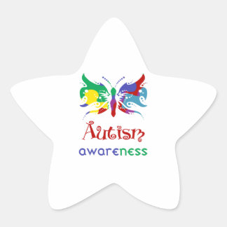 Pegatina En Forma De Estrella Autism Awareness Butfly