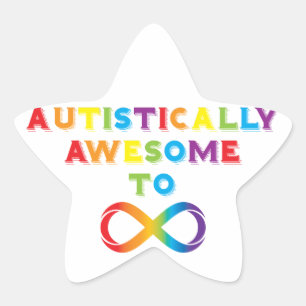 Pegatina En Forma De Estrella Autisticamente Asombroso A Infinito