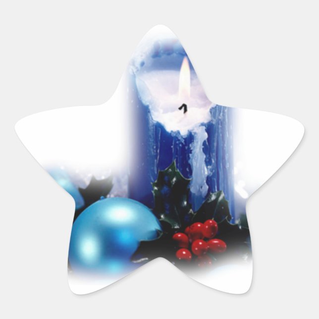 Pegatina En Forma De Estrella Autoadhesivos vela de Noël (Anverso)