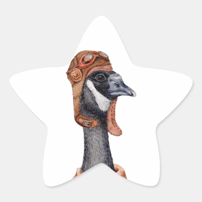 Pegatina En Forma De Estrella Aviator Goose (Anverso)