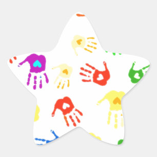 Pegatina En Forma De Estrella ¡Ayudando las manos!