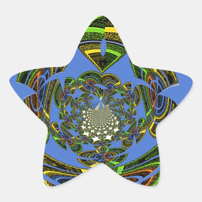 Pegatina En Forma De Estrella Azul tradicional (Anverso)