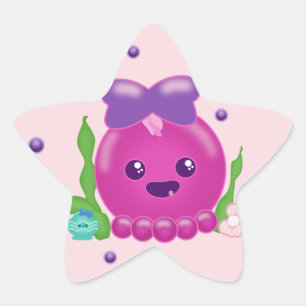 Pegatina En Forma De Estrella Baby Girl Kawaii Octopus