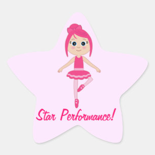 Pegatina En Forma De Estrella Baile de Star Performance y Ballet