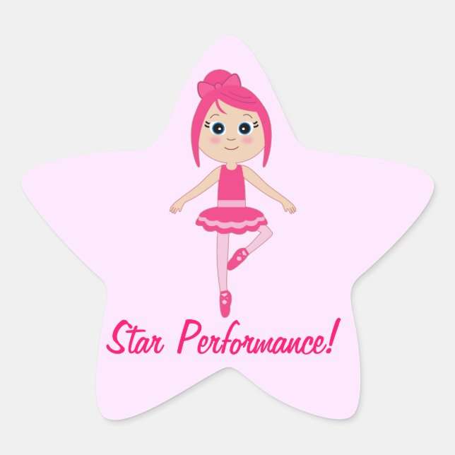 Pegatina En Forma De Estrella Baile de Star Performance y Ballet (Anverso)