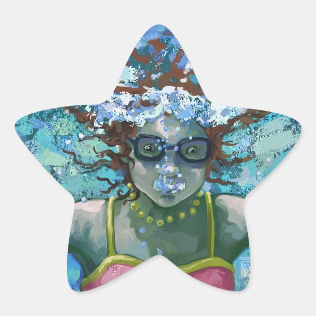 Pegatina En Forma De Estrella Bajo el agua (Anverso)