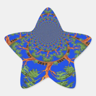 Pegatina En Forma De Estrella Bajo el cielo azul: La colección de árboles de aca
