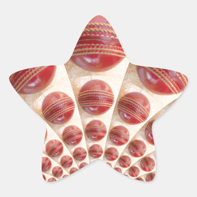 Pegatina En Forma De Estrella Balas de cricket con ritmo de pelotas de cuero: Ar (Anverso)