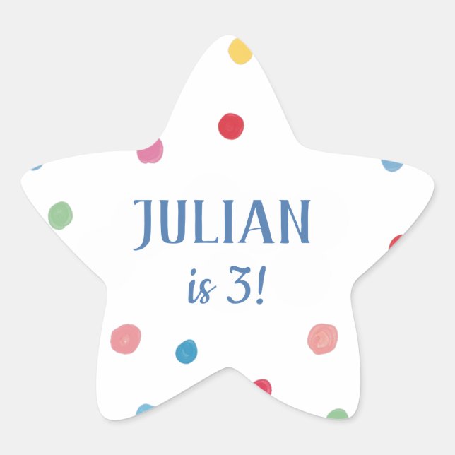 Pegatina En Forma De Estrella Ball Pit Polka Dots Kids Napkins Fiesta de cumplea (Anverso)