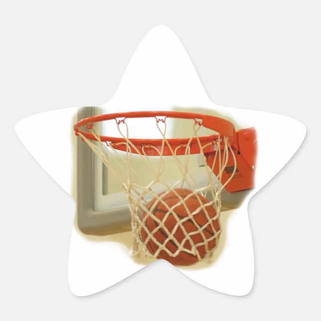Pegatina En Forma De Estrella Baloncesto (Anverso)