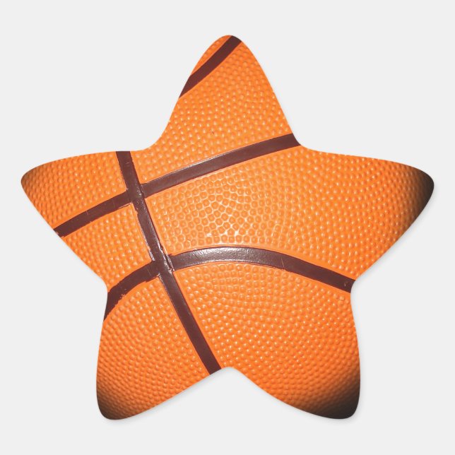 Pegatina En Forma De Estrella Baloncesto (Anverso)