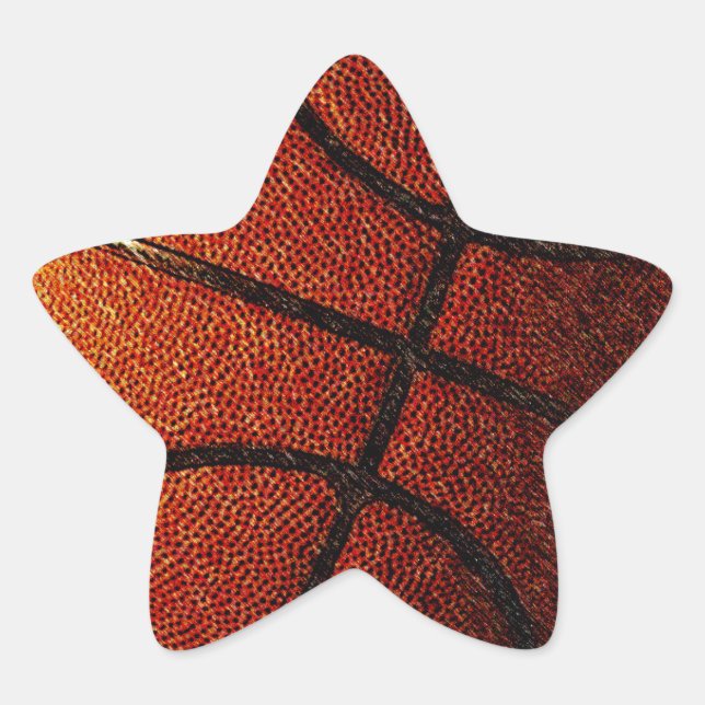 Pegatina En Forma De Estrella Baloncesto (Anverso)
