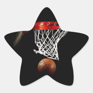 Pegatina En Forma De Estrella Baloncesto
