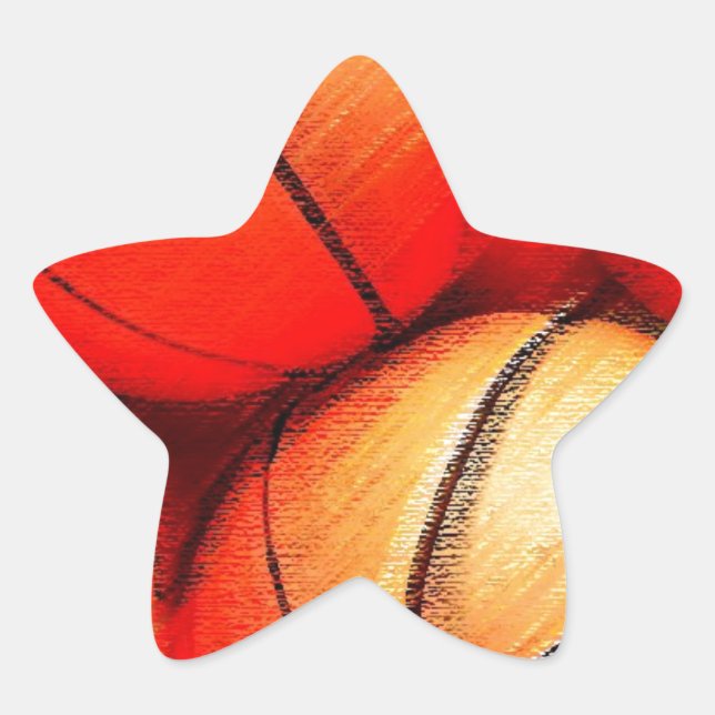 Pegatina En Forma De Estrella Baloncesto (Anverso)