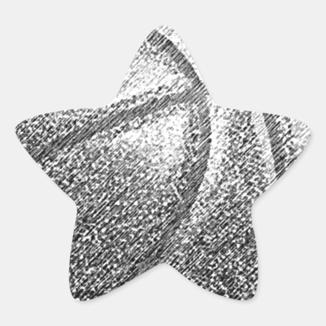 Pegatina En Forma De Estrella Baloncesto con efecto lápiz (Anverso)