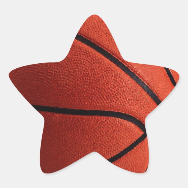 Pegatina En Forma De Estrella Baloncesto en caliente (Anverso)