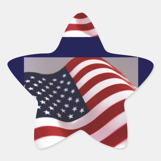PEGATINA EN FORMA DE ESTRELLA BANDERA AMERICANA (Anverso)