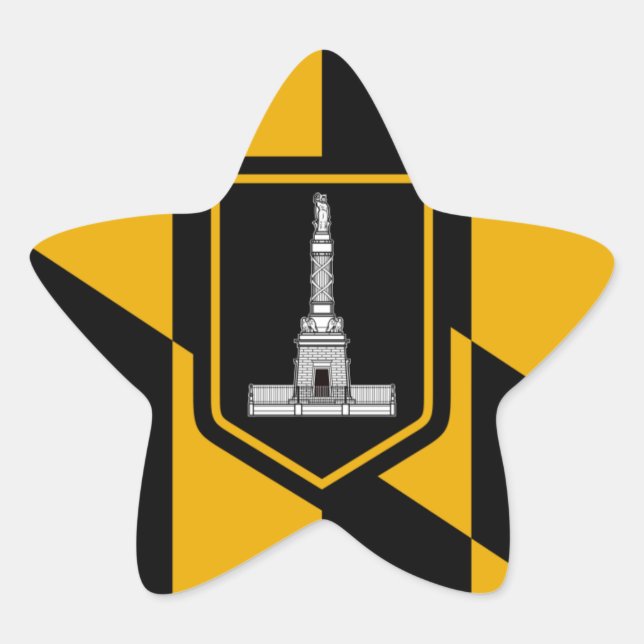 Pegatina En Forma De Estrella Bandera Baltimore (Anverso)