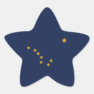 Pegatina En Forma De Estrella Bandera de Alaska