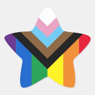 Pegatina En Forma De Estrella Bandera de arcoíris de diversidad inclusiva Pride