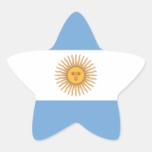 Pegatina En Forma De Estrella Bandera de Argentina