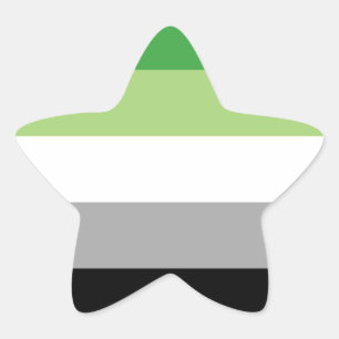Pegatina En Forma De Estrella Bandera de Aromantic