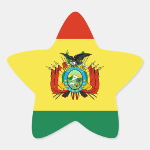 Pegatina En Forma De Estrella Bandera de Bolivia