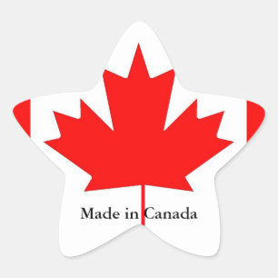 Pegatina En Forma De Estrella bandera de Canadá, hecho en Canadá