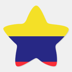 Pegatina En Forma De Estrella Bandera de Colombia