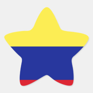 Pegatina En Forma De Estrella Bandera de Colombia