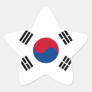 Pegatina En Forma De Estrella Bandera de Corea del Sur