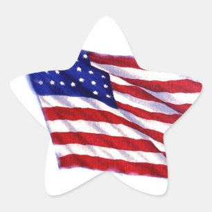 Pegatina En Forma De Estrella Bandera de Estados Unidos