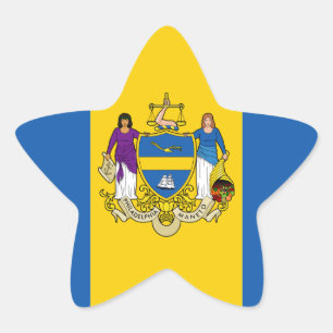 Pegatina En Forma De Estrella Bandera de Filadelfia