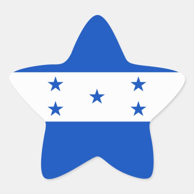 Pegatina En Forma De Estrella Bandera de Honduras (Anverso)