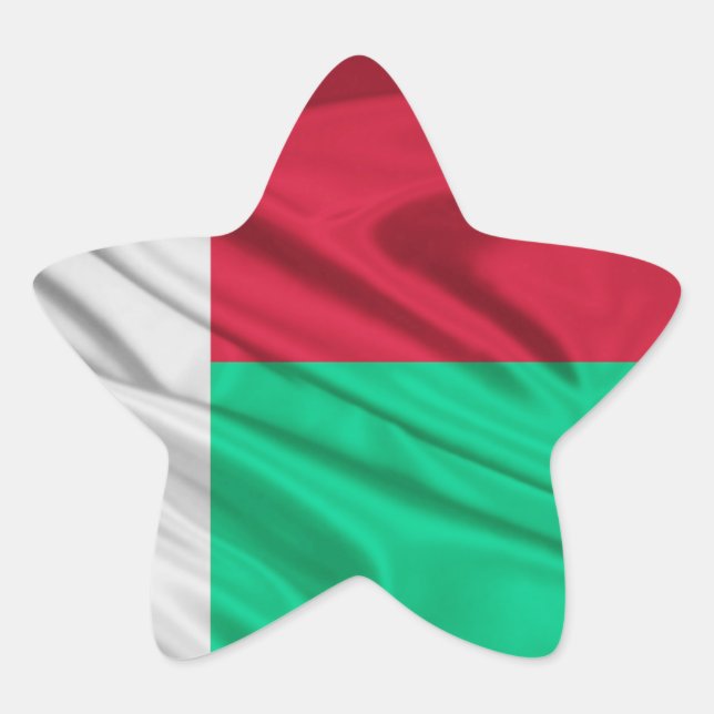 Pegatina En Forma De Estrella Bandera de Madagascar (Anverso)