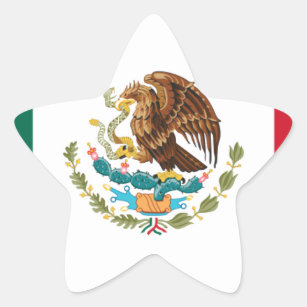 Pegatina En Forma De Estrella Bandera de México - Bandera de México