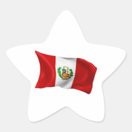 Pegatina En Forma De Estrella Bandera de Perú