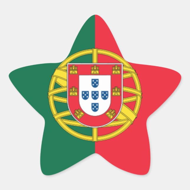 Pegatina En Forma De Estrella bandera de portugal (Anverso)