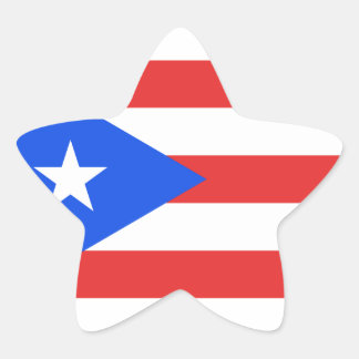 Pegatina En Forma De Estrella Bandera de Puerto Rico